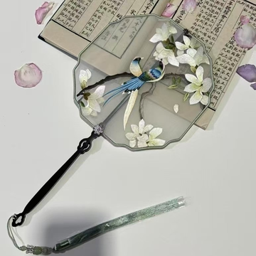 Embroidery round fan