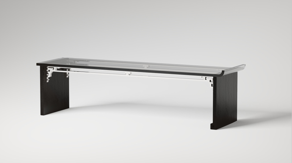 Black walnut crutch pattern bed stool