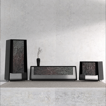 Suspended intangible cultural heritage lacquer combination cabinet