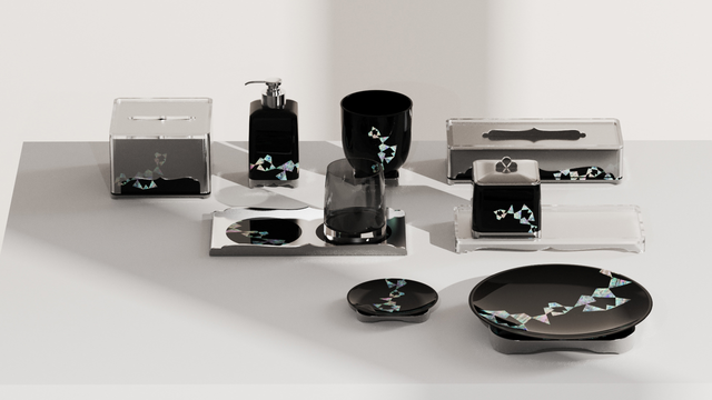 Mo Qiong Yingying Shadow Black Paint Qiong Flower Mother and Petal Pattern