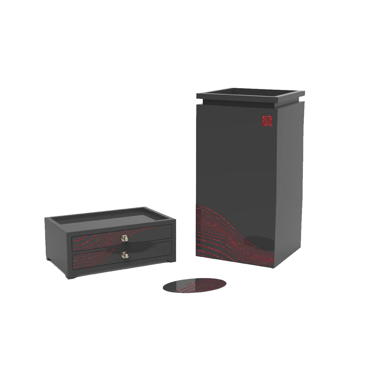 Hotel bathroom trash can