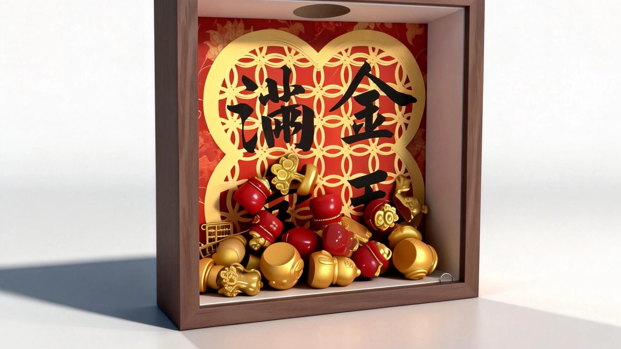 Gold and jade piggy bank