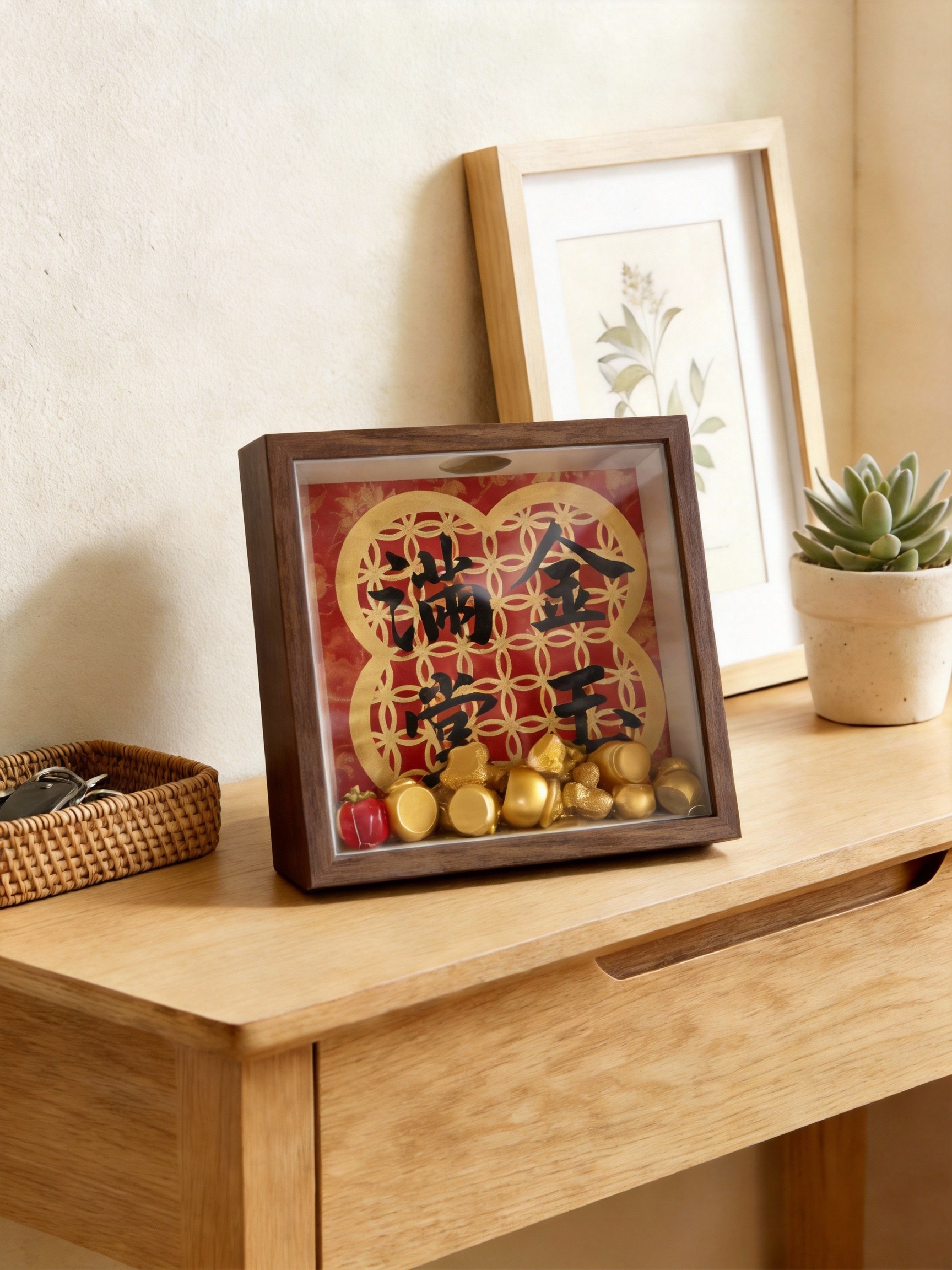 Gold and jade piggy bank